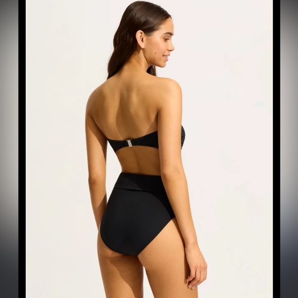 Michael Kors new with tags black monokini one piece with gold ring so flattering - Picture 1 of 5